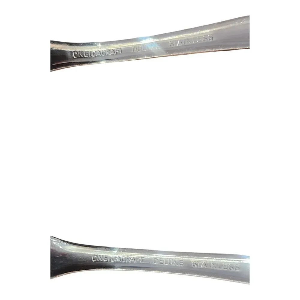 2- Oneida LASTING ROSE Serving Spoons Oneidacraft Deluxe‎ Stainless